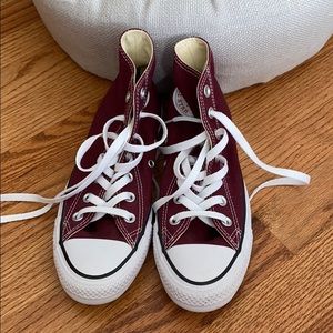 Maroon High Top Converse